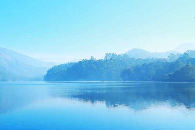 foggy lake at dawn